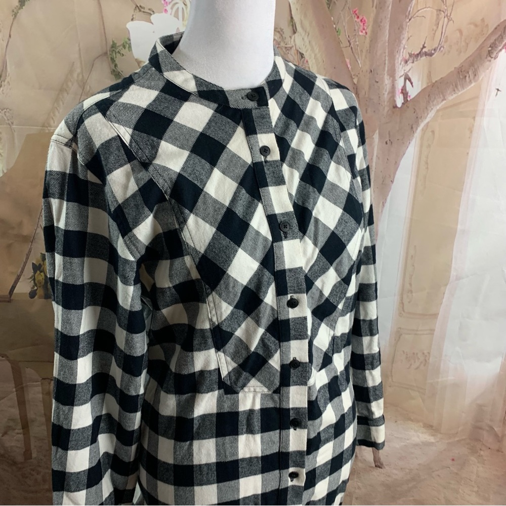 Derek Lam 10 Crosby Checker Plaid Flannel Tie Tunic Dress - Picture 8 of 14